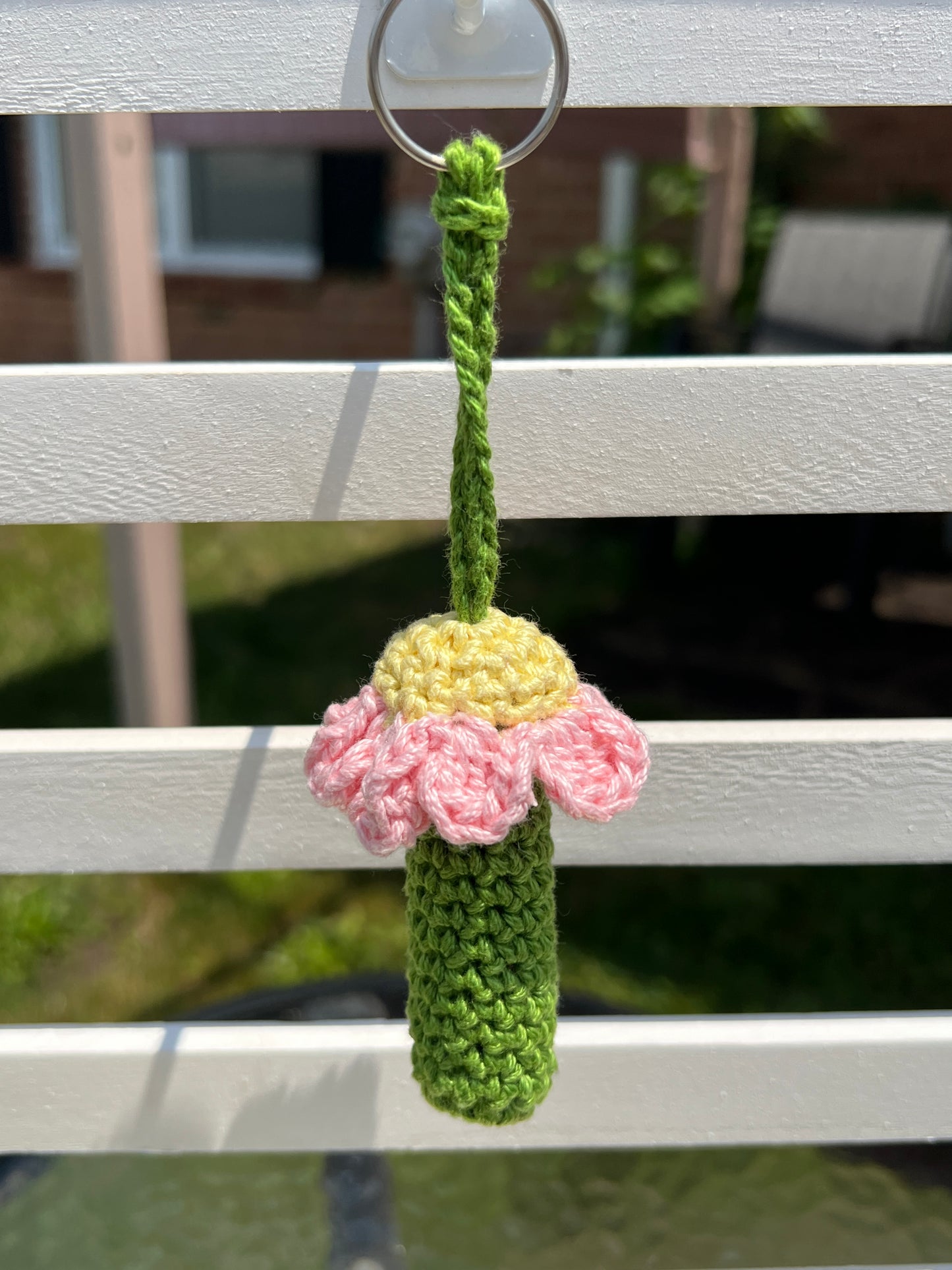 Flower Lip Balm Holder Keychain