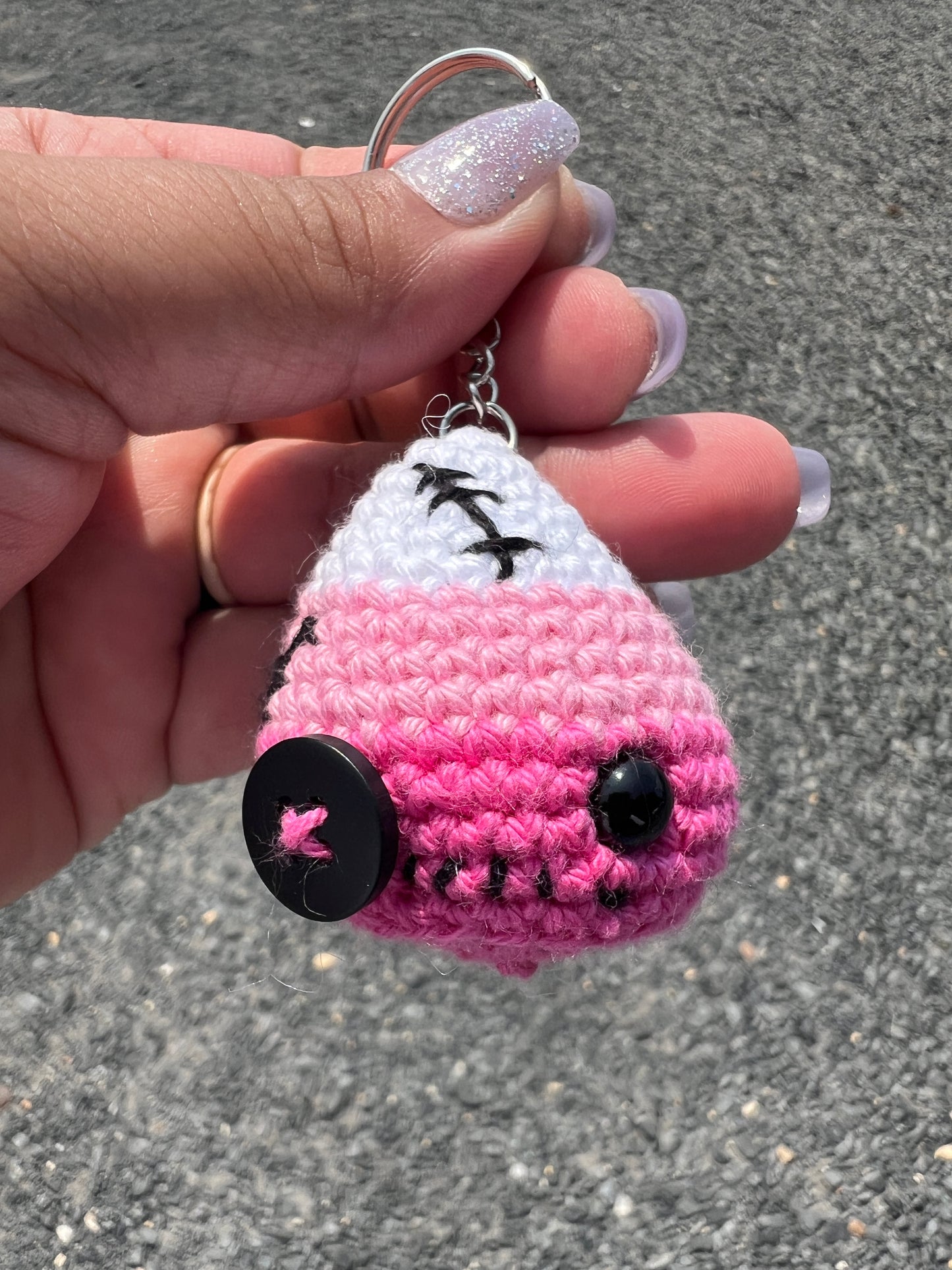 Candy Corn Monsters Crochet Keychains