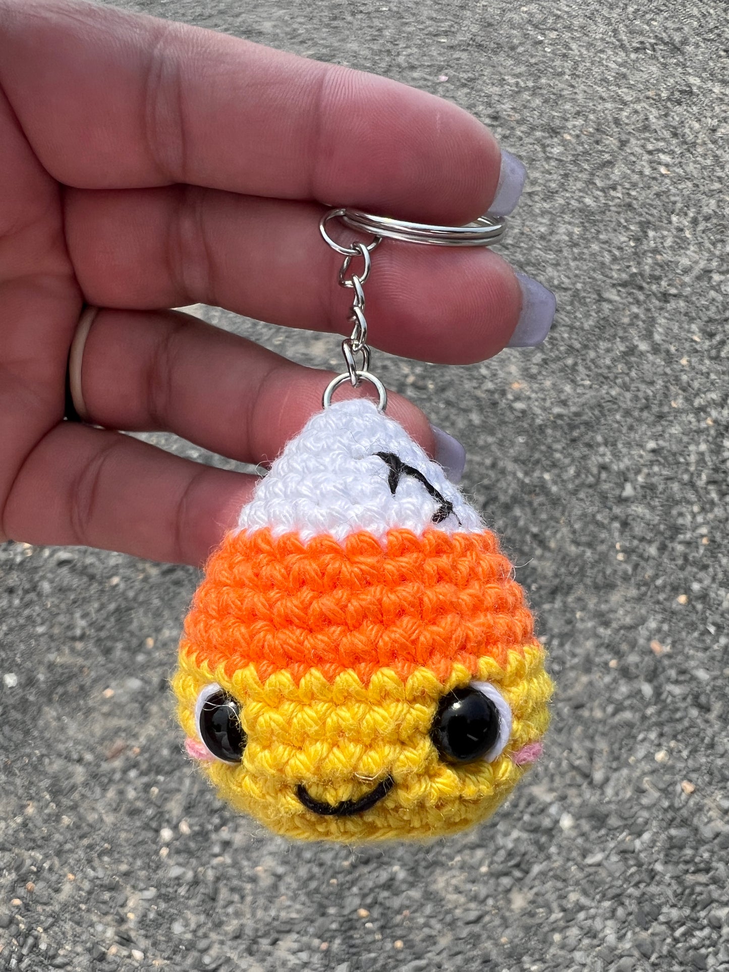 Candy Corn Monsters Crochet Keychains