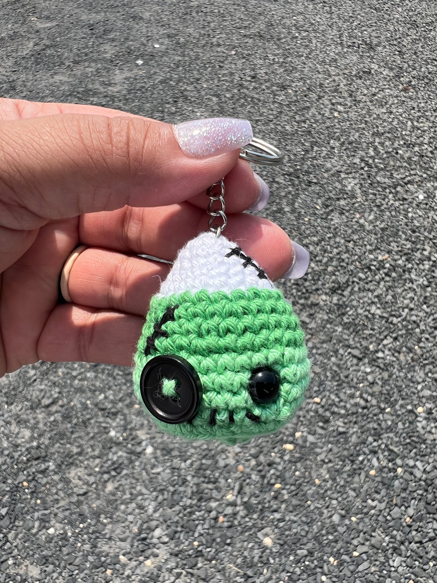 Candy Corn Monsters Crochet Keychains