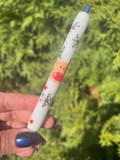 Reindeer Snowflakes Resin Pen