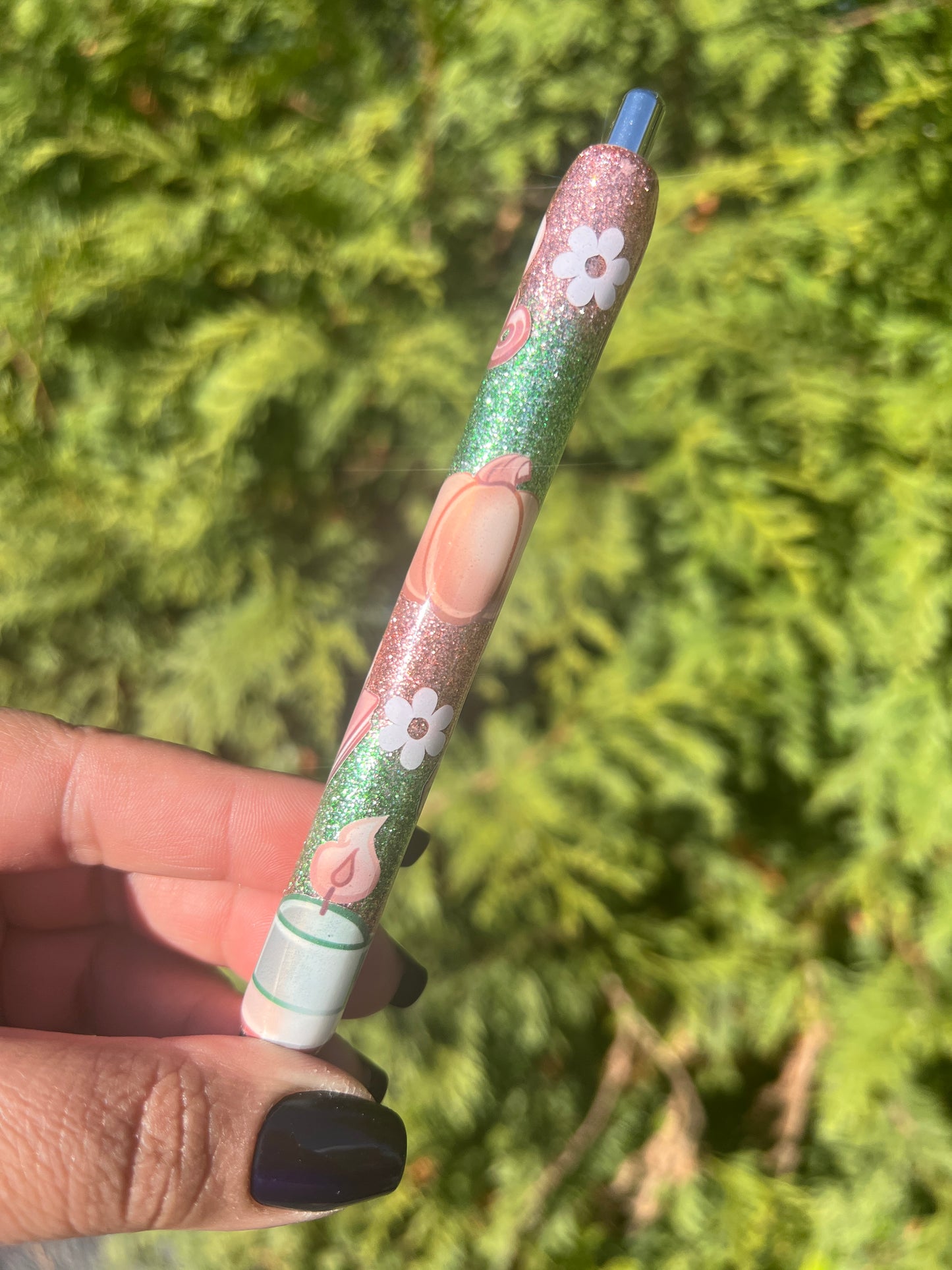 Fall Rose Gold and Sage Vibes Resin Pen