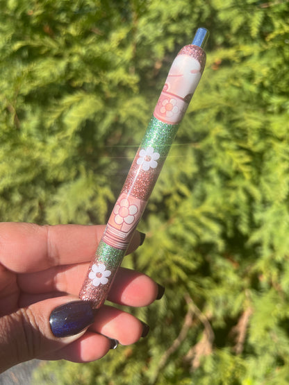 Fall Rose Gold and Sage Vibes Resin Pen