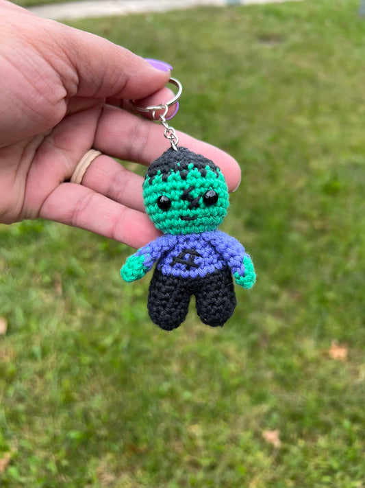 Zombie Monster Crochet Keychain