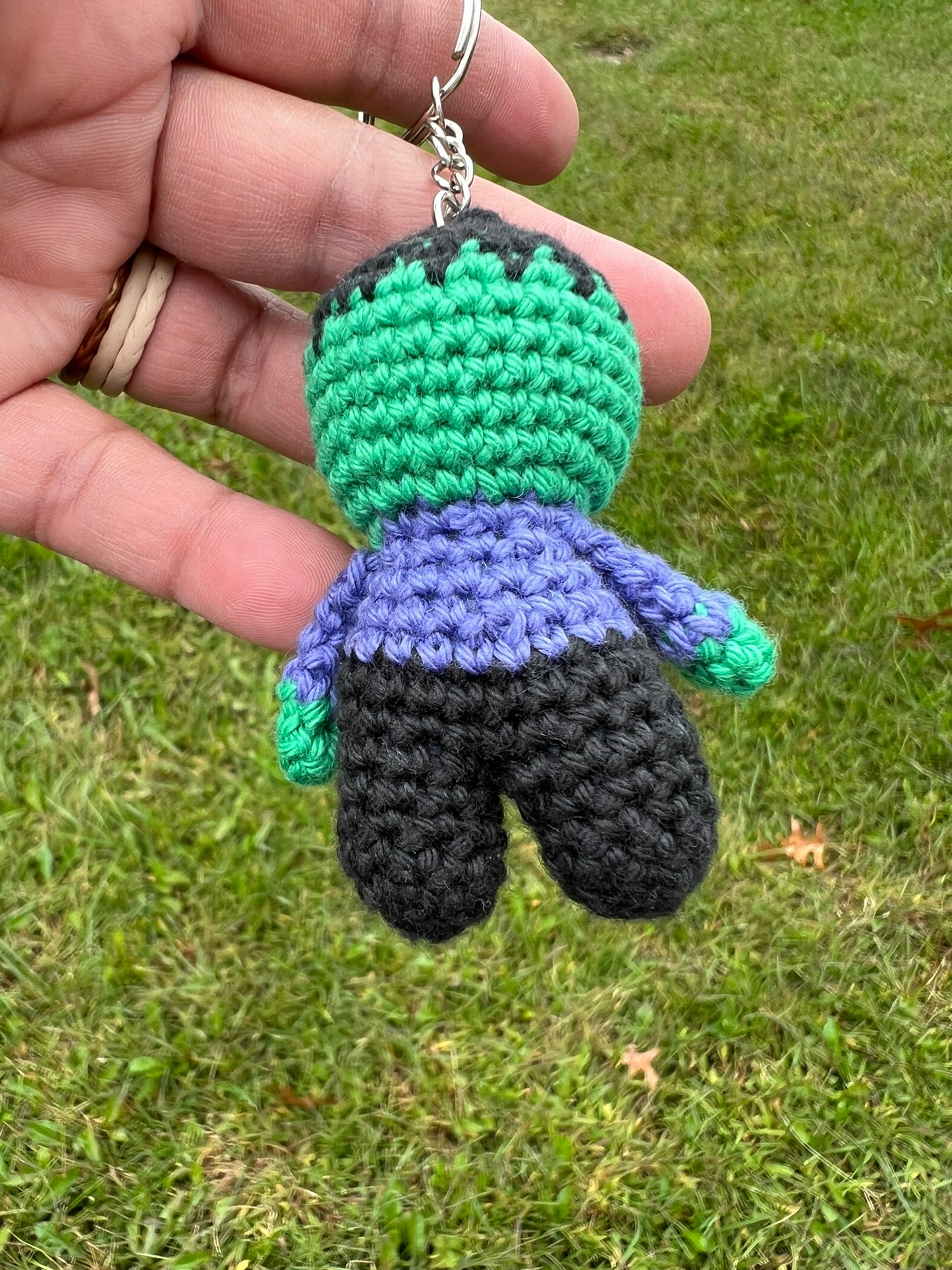 Zombie Monster Crochet Keychain