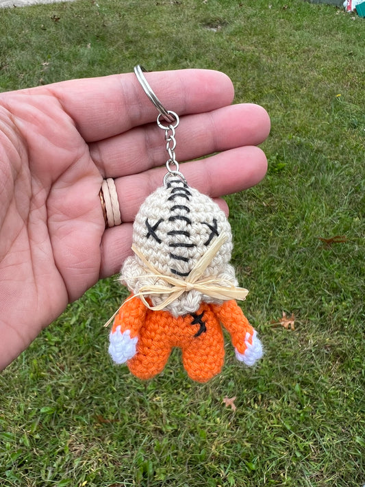 Trick 'r Treat Scarecrow Crochet Keychain