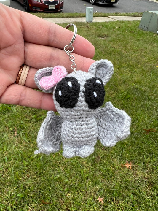 Batty Bat Crochet Keychain