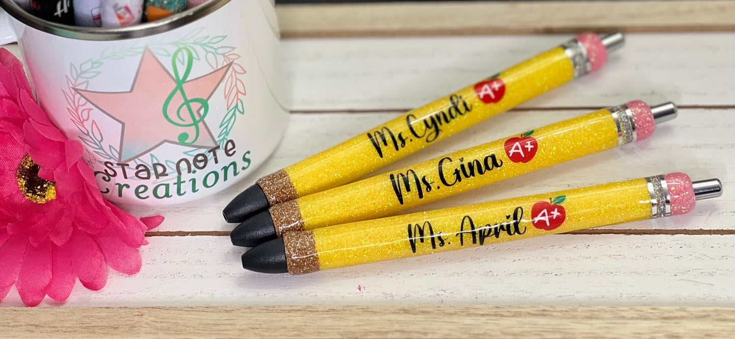 Teacher Pencil Themed Pen